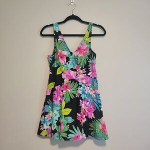 Rose Marie Reid Vintage Floral Swim Dress Size Large